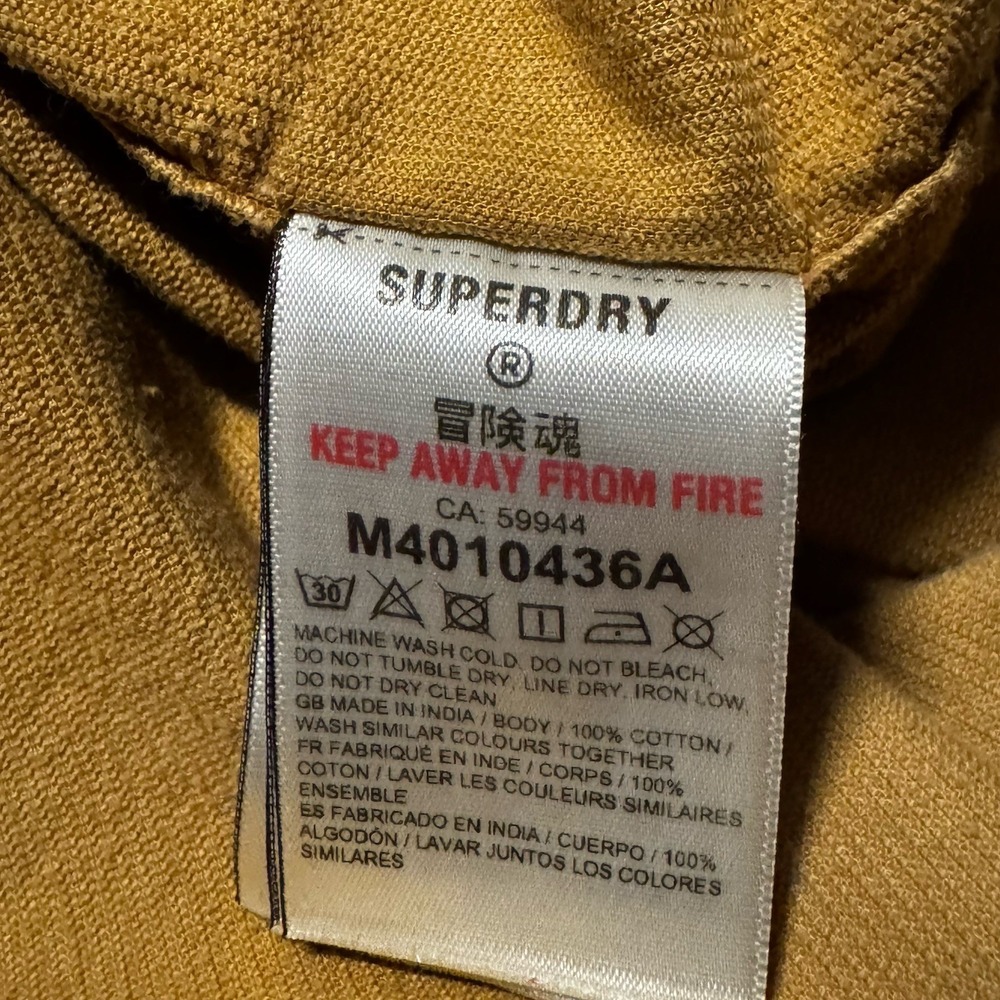 Superdry Machined Goods Corduroy Button Front Shirt Men's M Brown Cotton - Picture 3 of 5